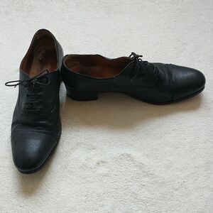 Church's Lace Up Shoes Womens 38.5 Black Toe Cap Wingtip Dress
